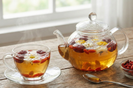 ชาพุทราจีน เก๋ากี้ และดอกเก๊กฮวย (บำรุงสายตาและผิวพรรณ)