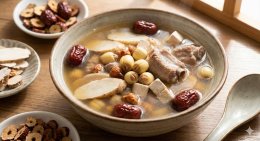 ซุปสี่สหายผสมพุทราจีน (红枣四神汤)