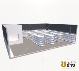 ร้านค้ามินิมาร์ท ขนาด 12 (กว้าง) x 10 (ลึก) เมตร