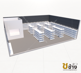 ร้านค้ามินิมาร์ท ขนาด 12 (กว้าง) x 10 (ลึก) เมตร