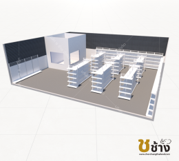 ร้านค้ามินิมาร์ท ขนาด 12 (กว้าง) x 10 (ลึก) เมตร