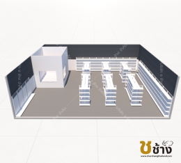 ร้านค้ามินิมาร์ท ขนาด 12 (กว้าง) x 10 (ลึก) เมตร
