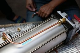 กระบอลม Air cylinder รุ่น SC125x300S เดินท่อทองแดง