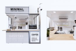 [งานผลิตจริง] คีออสร้านกาแฟ Minimal Coffee Maker @thonglor ขนาด 2.5 x 3 เมตร  l บริการออกแบบ ผลิต และติดตั้งครบวงจร