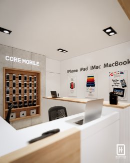 งานออกแบบร้านซ่อมมือถือ ออกแบบร้านขายโทรศัพท์ Core Mobile  l บริการออกแบบ ผลิต และติดตั้งครบวงจร