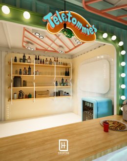 งานออกแบบคอกเทลบาร์ Cocktail Bar เครื่องดื่มประเภทใบกระท่อม Teletommies  l บริการออกแบบ ผลิต และติดตั้งครบวงจร