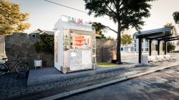 งานออกแบบคีออส ออกแบบร้านค้า Kiosk ร้านขายชานมไข่มุก เพื่อสุขภาพ “Salim” ที่เป็นชื่อของขนมหวาน 