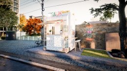 งานออกแบบคีออส ออกแบบร้านค้า Kiosk ร้านขายชานมไข่มุก เพื่อสุขภาพ “Salim” ที่เป็นชื่อของขนมหวาน 