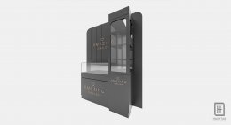 ออกแบบ ตู้โชว์สินค้ากระจก สีดำด้าน Amazing Jewery l ประสบการณ์ออกแบบกว่า 200 ร้านค้า