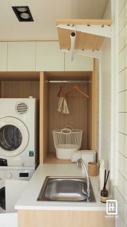 [งานผลิตจริง]Laundry Kiosk Design คีออสโซนซักรีด ตั้งในสวนข้างบ้าน  size 1.5x4 เมตร  l บริการออกแบบ ผลิต และติดตั้งครบวงจร