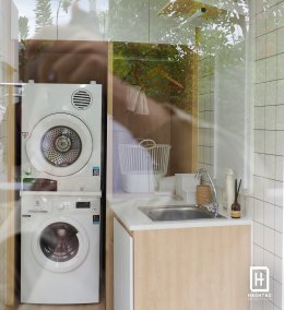 [งานผลิตจริง]Laundry Kiosk Design คีออสโซนซักรีด ตั้งในสวนข้างบ้าน  size 1.5x4 เมตร  l บริการออกแบบ ผลิต และติดตั้งครบวงจร