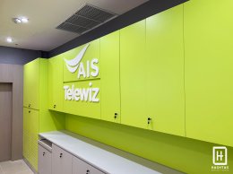 ออกแบบร้านขายโทรศัพท์ งานออกแบบร้านซ่อมโทรศัพท์มือถือ AIS Shop  l บริการออกแบบ ผลิต และติดตั้งครบวงจร
