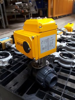 บอลวาล์ว UPVC ติดหัวขับวาล์วไฟฟ้า  KISTLER
