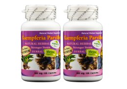 Kaempferria Parviflora Root Powder Capsules Black Ginger in Bottle (200 Capsules)
