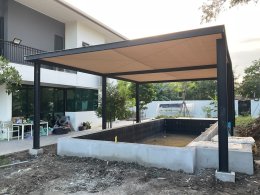 ผ้าใบคลุมสระว่ายน้ำ งานบ้านพักอาศัย