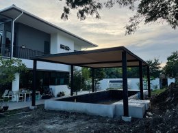 ผ้าใบคลุมสระว่ายน้ำ งานบ้านพักอาศัย