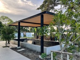 ผ้าใบคลุมสระว่ายน้ำ งานบ้านพักอาศัย