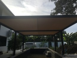 ผ้าใบคลุมสระว่ายน้ำ งานบ้านพักอาศัย