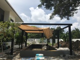 ผ้าใบคลุมสระว่ายน้ำ งานบ้านพักอาศัย