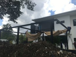 ผ้าใบคลุมสระว่ายน้ำ งานบ้านพักอาศัย