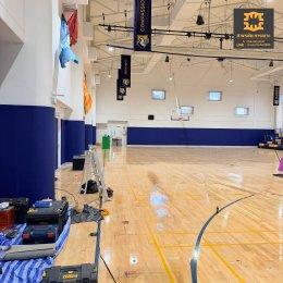 เบาะติดผนังกันกระแทกโรงยิม รร.นานาชาติ Wall Padding for gym