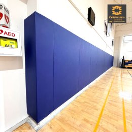 เบาะติดผนังกันกระแทกโรงยิม รร.นานาชาติ Wall Padding for gym