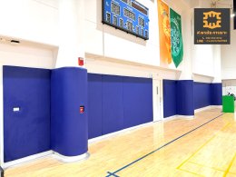 เบาะติดผนังกันกระแทกโรงยิม รร.นานาชาติ Wall Padding for gym