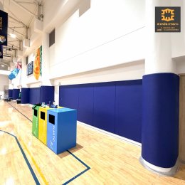 เบาะติดผนังกันกระแทกโรงยิม รร.นานาชาติ Wall Padding for gym