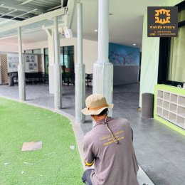 เบาะหุ้มเสากันกระแทก ภายในโรงเรียนนานาชาติ 