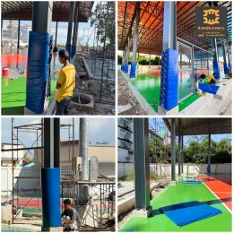 รับทำเบาะหุ้มเสาสนามกีฬา | safetypadding
