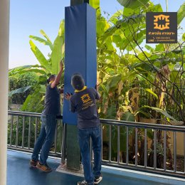 รับทำเบาะหุ้มเสากันกระแทก สนามเด็กเล่น 