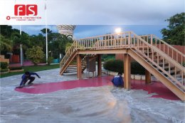 พื้นทางเดิน ในสวนสารธาณะหนองประจักษ์ศิลปาคม โซนใหม่