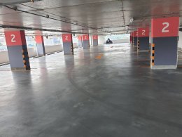 เสร็จเรียบร้อย สำหรับพื้นอาคารจอดรถ โรงพยาบาล ไทยนครินทร์ ด้วยสี PU Coating