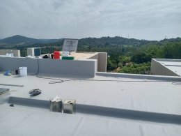 งานติดตั้งกันซึมเมมเบรนพีวีซี (PVC SHEET MEMBRANE) @ การไฟฟ้าธนบุรี
