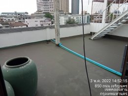  งานกันซึม Cementitious Waterproof Slurry  ชานพักอาคารบ้านพักอาศัย ถนนเจริญรัถ  By Firstcon Construction 
