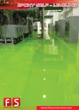Epoxy Self Leveling โครงการ​ โรงไฟฟ้า​ บ้านโพธิ์​ จ.ฉะเชิงเทรา