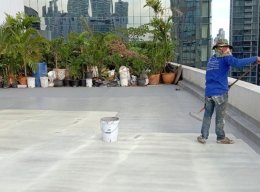 งานกันซึมพื้น ด้วย Pure Polyurea  The Emquartier