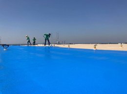 พื้น Epoxy Coating  บริเวณ ลานจอดเฮลิคอปเตอร์ โรงพยาบาลกรุงเทพ (โคราช)