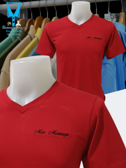 ขอบพระคุณ Miss Massage เสื้อยืดคอวีเนื้อผ้าคอตตอน 100% ผ้านุ่ม แห้งไวไม่อมเหงื่อ อยู่ทรงไม่ย้วย พร้อมบริการปัก  สนใจสอบถามเพิ่มเติม  https://line.me/ti/p/VJeTnWFnQS  www.sawasdeepolo.com ️ 0842254054 #sawasdeepolo #สวัสดีโปโล #เสื้อยืดคอปก #เสื้อยืด #เสื้
