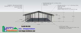 แจกแบบโครงสร้าง 3D โครงสร้างโกดัง-โรงงาน สำเร็จรูป ขนาด 24x30 ม. สูง 7 ม. (ราคาวัสดุ 1.4 ล้านบาท)  Happy Meebaan