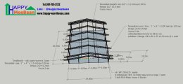 แจกแบบโครงสร้าง 3D โครงสร้างโกดัง-โรงงาน สำเร็จรูป ขนาด 24x30 ม. สูง 7 ม. (ราคาวัสดุ 1.4 ล้านบาท)  Happy Meebaan