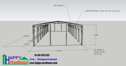 Free Blueprint! Prefabricated Wide Flange Steel Warehouse Structure 15x46 m. Height 6 m. [Special Price: 900,000 THB]
