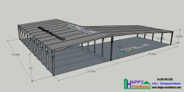Free 3D Design of Large Parking Lot and Warehouse Area | Affordable Steel Structure Building
