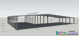 Free 3D Design of Large Parking Lot and Warehouse Area | Affordable Steel Structure Building