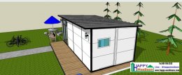 แจกแบบบ้านสำเร็จรูป แบบบ้านน็อคดาวน์ แบบ 3D  1ห้องนอน 1ห้องน้ำ พื้นที่ 26 ตรม.