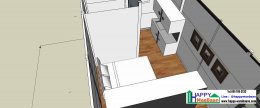 แจกแบบบ้านสำเร็จรูป แบบบ้านน็อคดาวน์ แบบ 3D  1ห้องนอน 1ห้องน้ำ พื้นที่ 26 ตรม.