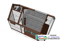 แจกแบบบ้านสำเร็จรูป แบบบ้านน็อคดาวน์ แบบ 3D 1ห้องนอน 1ห้องน้ำ 