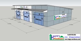 แจกแบบออฟฟิศสำเร็จรูป ไม่ต้องลงเข็ม แบบคลังสินค้าขนาดเล็กผนัง EPS Isowall Sandwich Panel แจกแบบ 3D