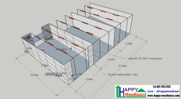 แจกแบบออฟฟิศสำเร็จรูป ไม่ต้องลงเข็ม แบบคลังสินค้าขนาดเล็กผนัง EPS Isowall Sandwich Panel แจกแบบ 3D