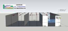 แจกแบบออฟฟิศสำเร็จรูป ไม่ต้องลงเข็ม แบบคลังสินค้าขนาดเล็กผนัง EPS Isowall Sandwich Panel แจกแบบ 3D